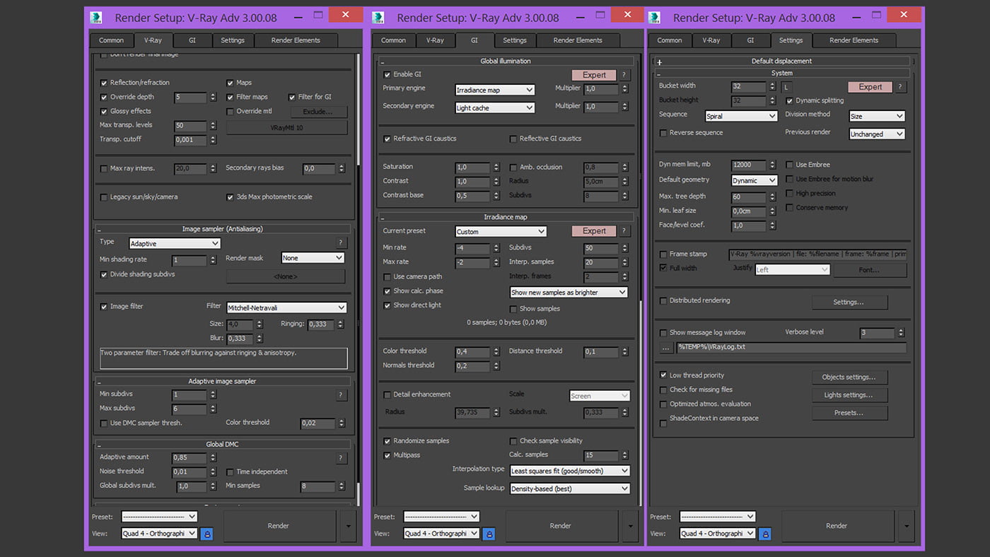 Настройки рендера Vray