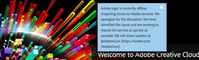 В Adobe Creative Cloud возникли проблемы с обслуживанием