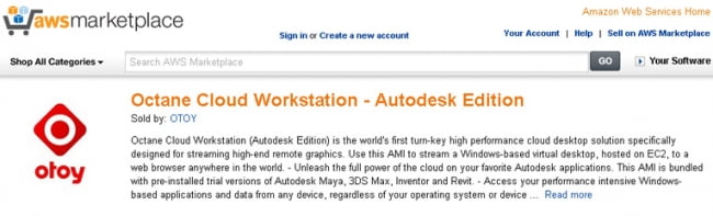 Запуск программ Autodesk в облаке Amazon при помощи Otoy